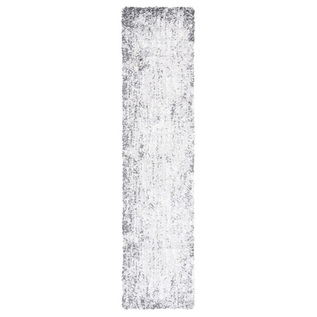 Safavieh 2 ft. 2 in. x 9 ft. Berber Shag Power Loomed Runner Area Rug; Grey & Ivory BER416F-29
